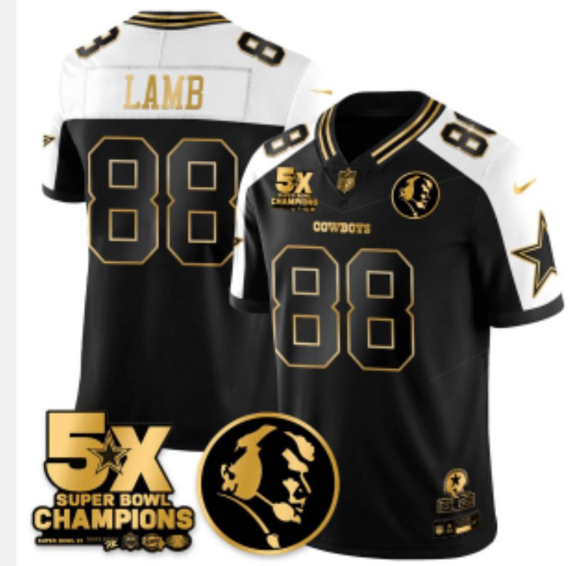 Men 2026 Dallas Cowboys #88 Lamb Black Gold 6th generations Nike Limited NFL Jersey style 08